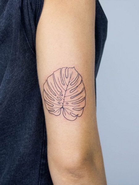 Minimalist Monstera Tattoo