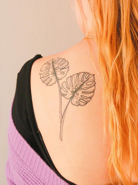 Monstera Back Tattoo