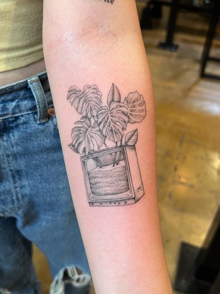 Monstera Plant Tattoo