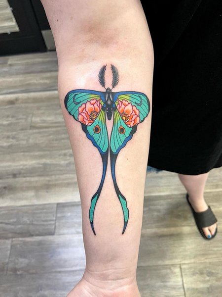Moth Forearm Tattoo