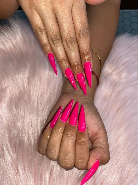 Pink Stiletto Nails