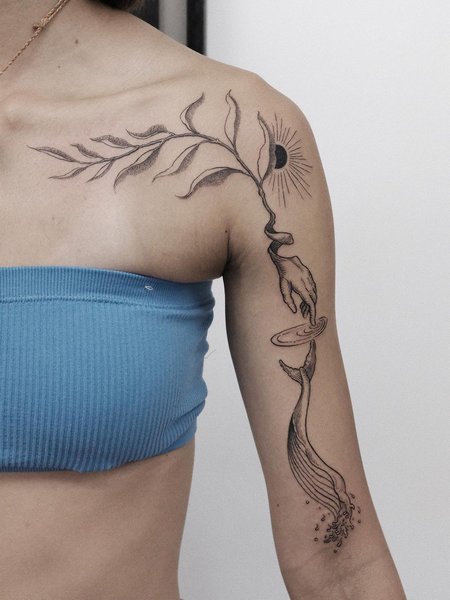 Plant Shoulder Tattoo