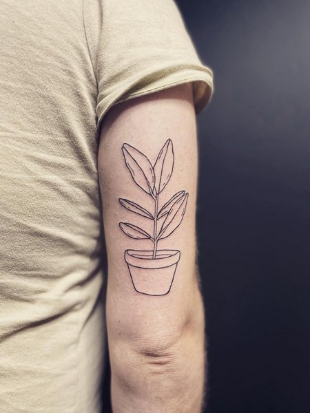 Potted Plant Tattoo
