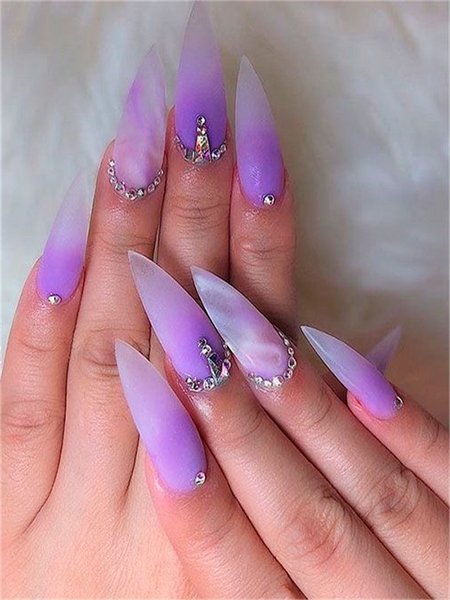 Purple Stiletto Nails