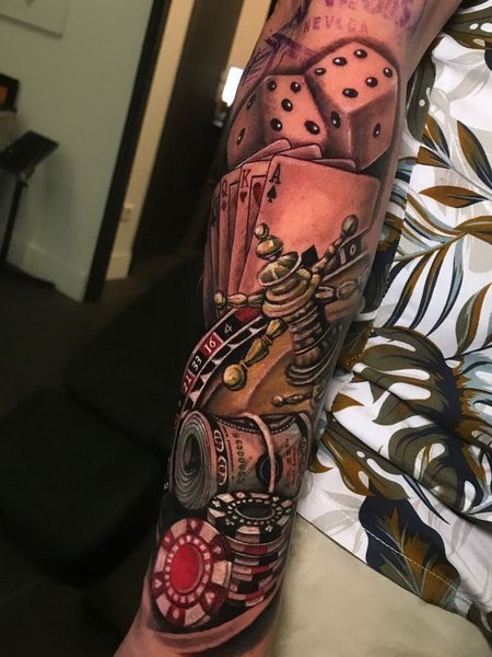 Realistic Dice Tattoo