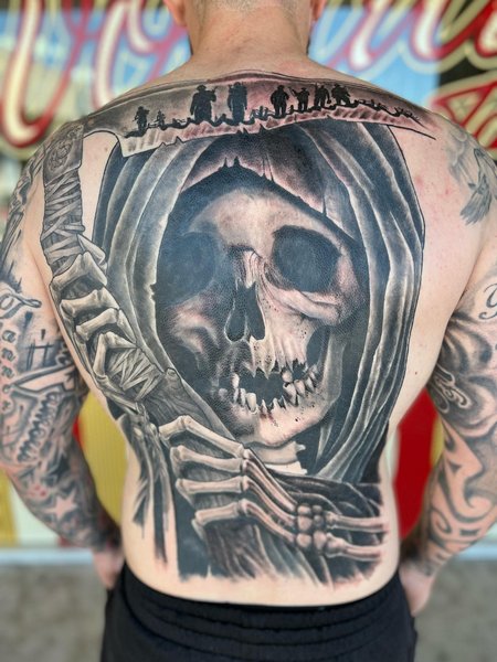 Realistic Grim Reaper Tattoo