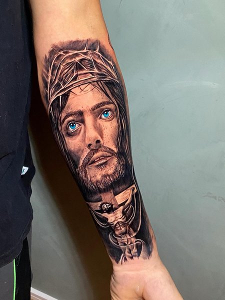 Realistic Jesus Tattoo