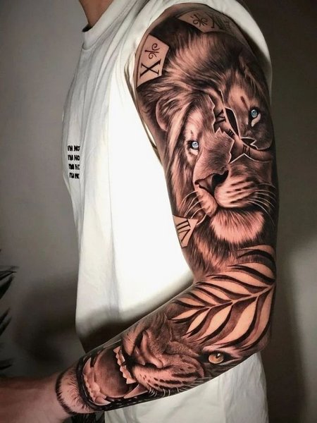 Realistic Lion Tattoo