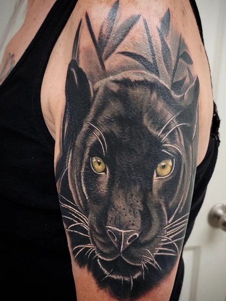 Realistic Panther Tattoo