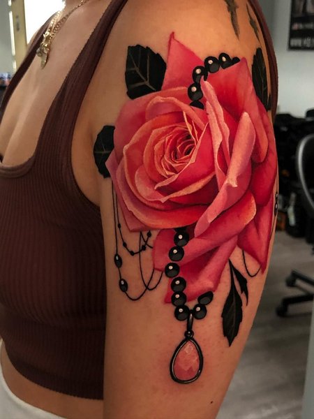 Realistic Rose Tattoo