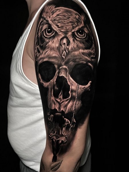 Realistic Skull Tattoo