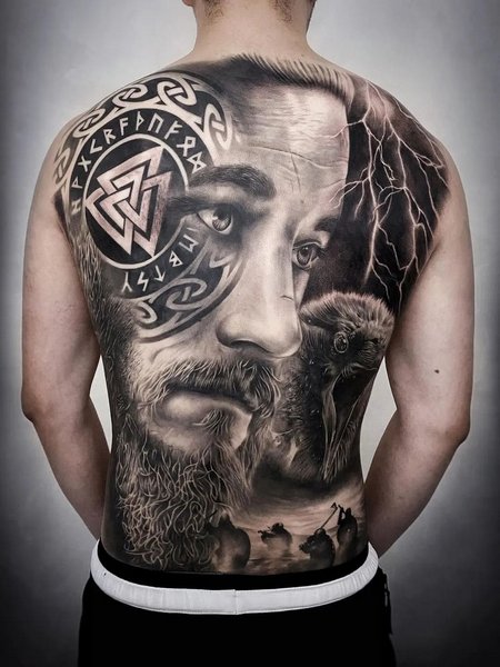 Realistic Viking Tattoo