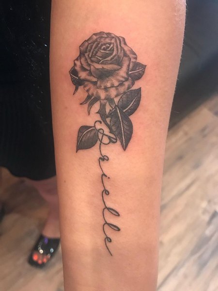 Rose Tattoo With Name