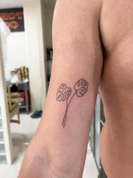 Simple Monstera Tattoo