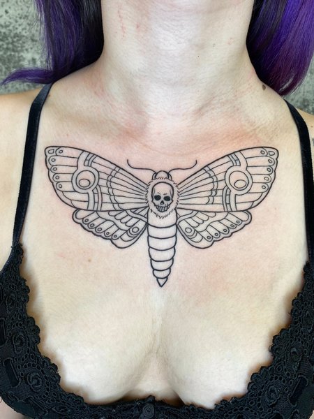 Simple Moth Tattoo
