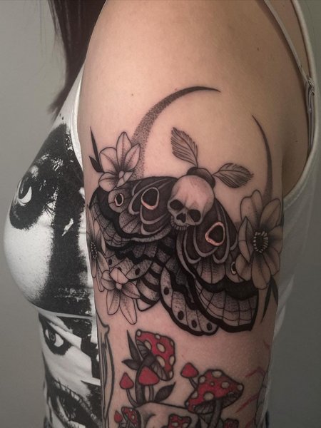 Skull Moth Tattoo