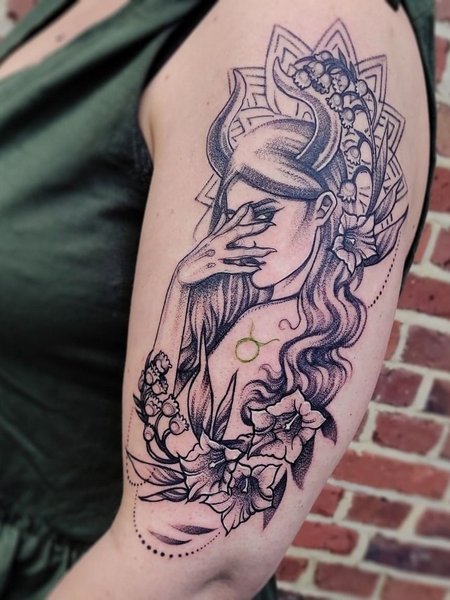 Taurus Flower Tattoo