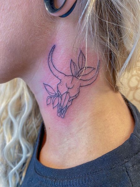 Taurus Neck Tattoo