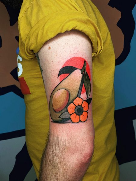 Traditional Avocado Tattoo