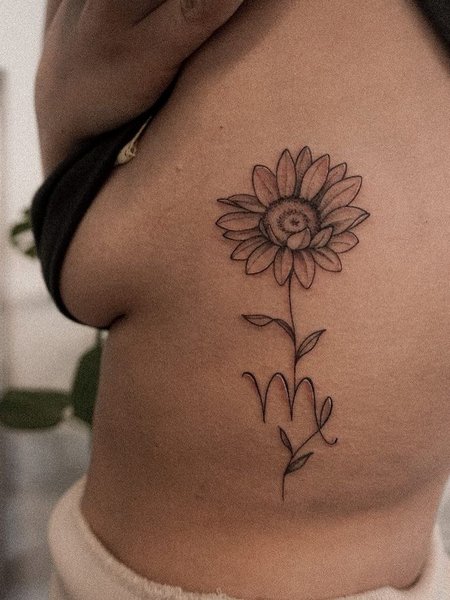 Virgo Rib Tattoo