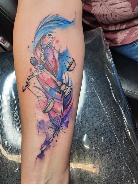 Watercolor Libra Tattoo