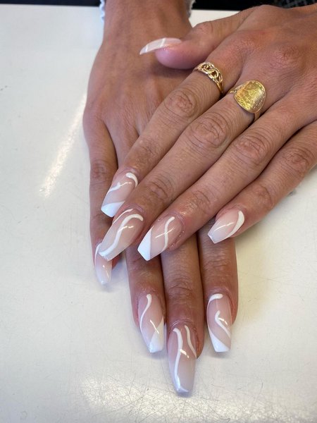White And Nude Nails
