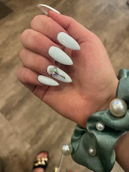 White Stiletto Nails