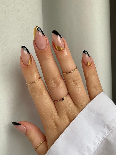 Black And Gold Nails