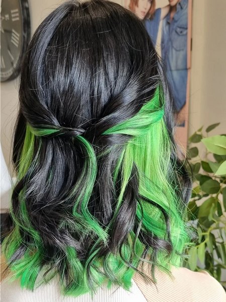 Black And Green Hair