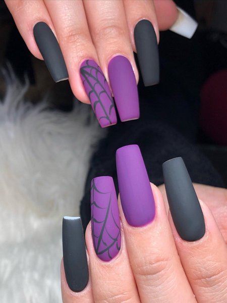 Black And Purple Nails