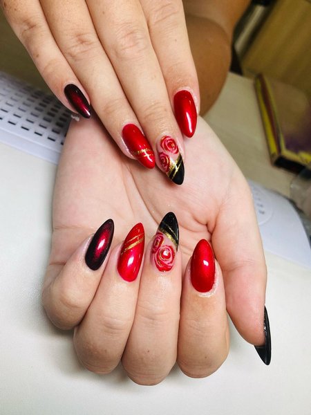 Black And Red Nails