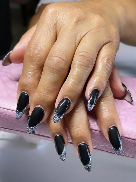 Black And Silver Nails