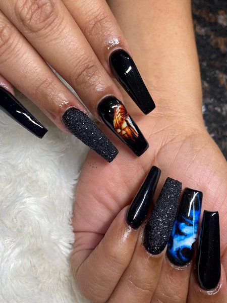 Black Halloween Nails