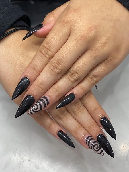 Black Stiletto Nails