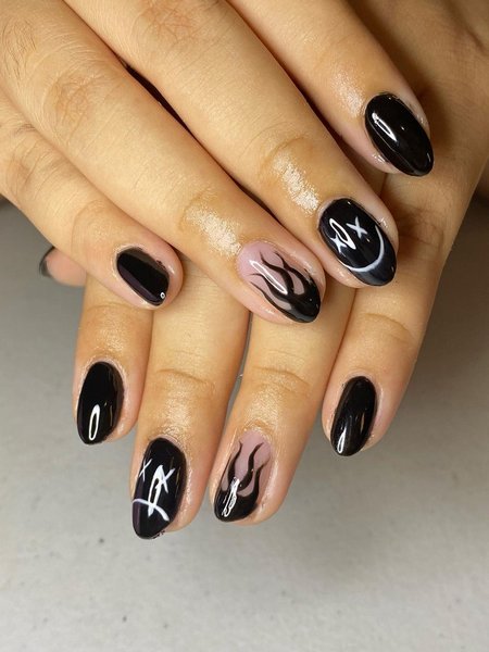 Black Tip Nails