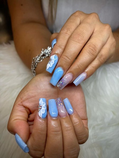 Blue Acrylic Nails