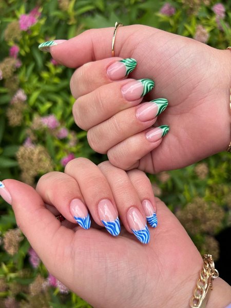 Blue And Green Nails