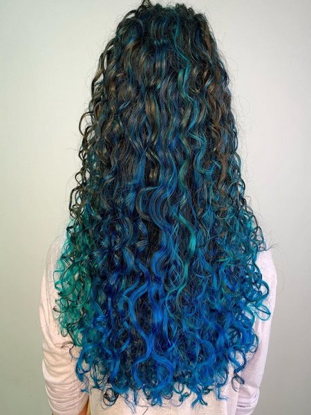 Blue Curly Hair