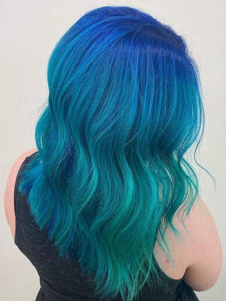 Blue Green Hair