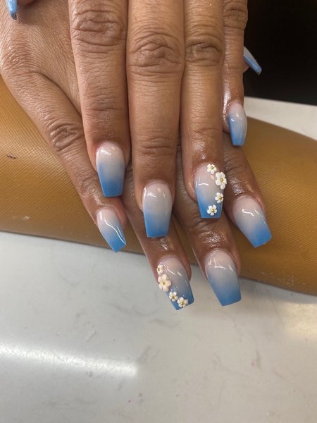 Blue Ombre Nails