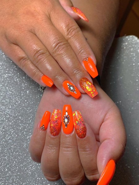 Bright Orange Nails