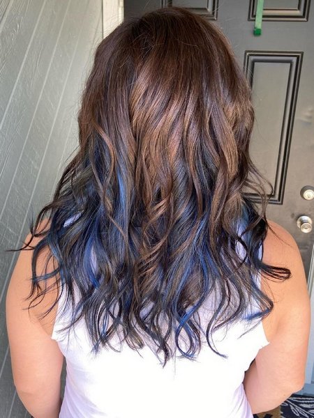 Brown Hair With Blue Highlights