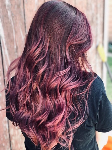 Brown Hair With Pink Highlights