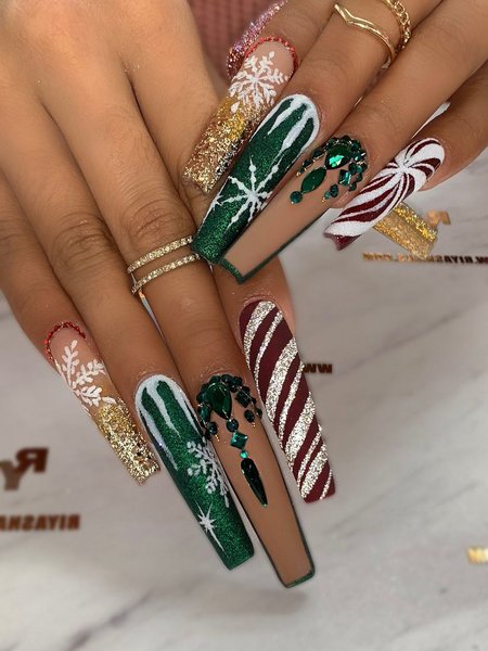 Coffin Christmas Nails