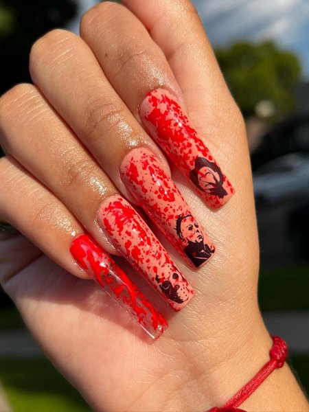 Coffin Halloween Nails