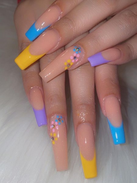 Colored French Tip Nails