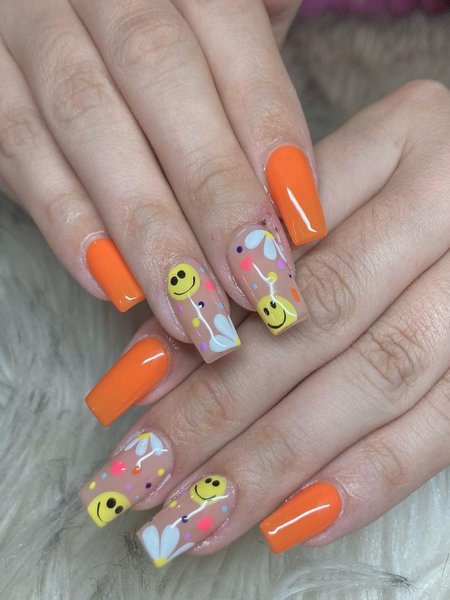 Cute Orange Nails