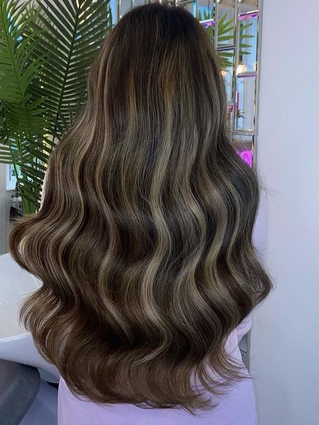 Dark Brown Hair With Caramel Highlights