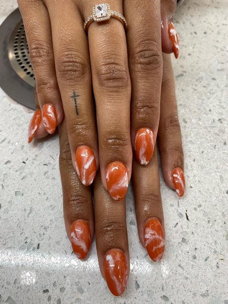 Dark Orange Nails