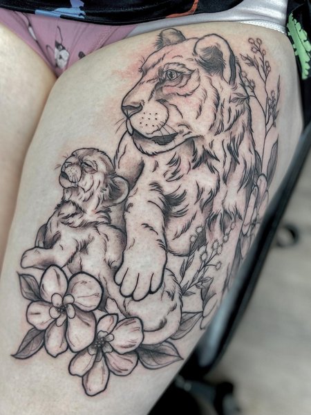 Female Lioness Tattoo